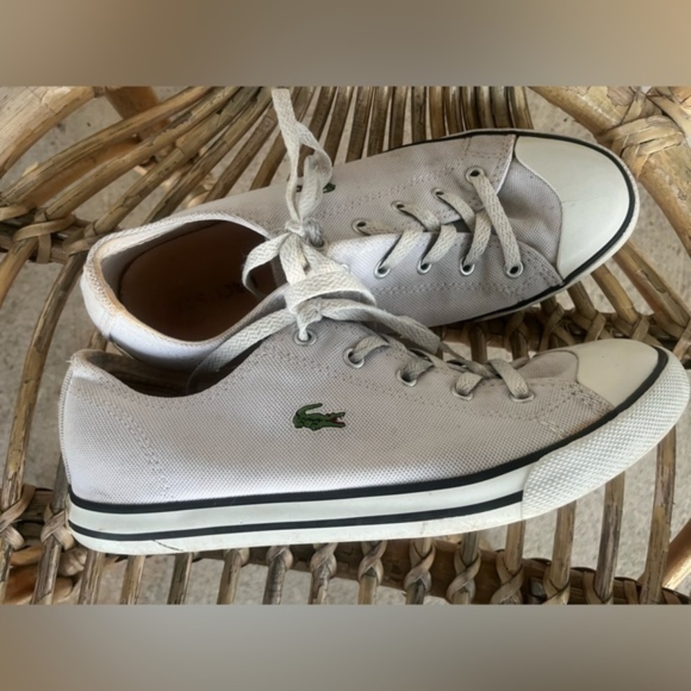 Lacoste Men's Light Gray Canvas Sneakers